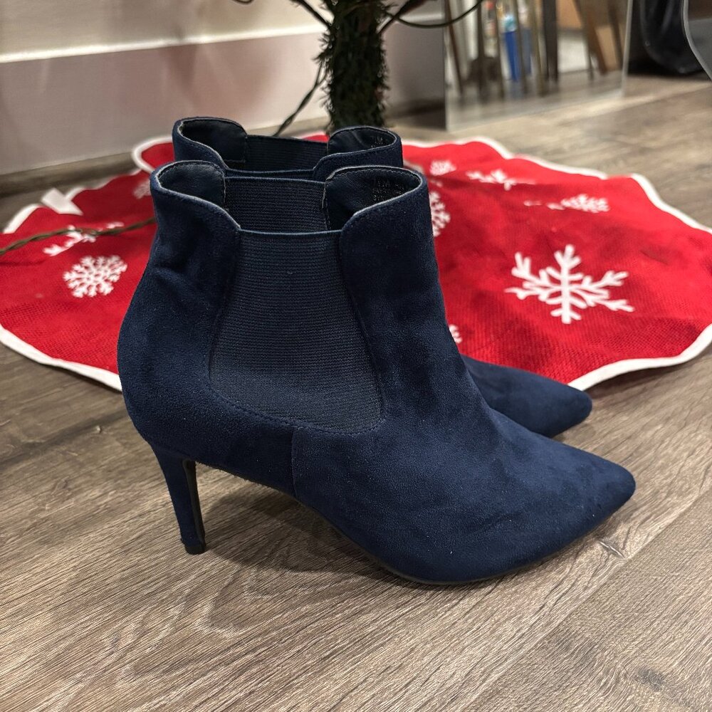 14th & Union Blue Heeled Boots (Size 7.5)